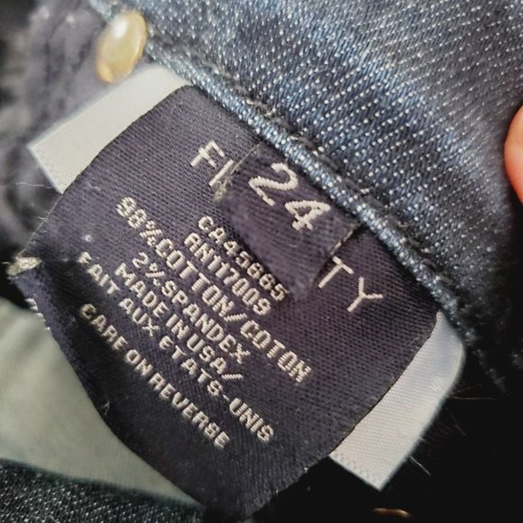 Fidelity Jeans Rev Straight Leg Mid Rise Bowery Dark Blue 24 - Picture 8 of 12